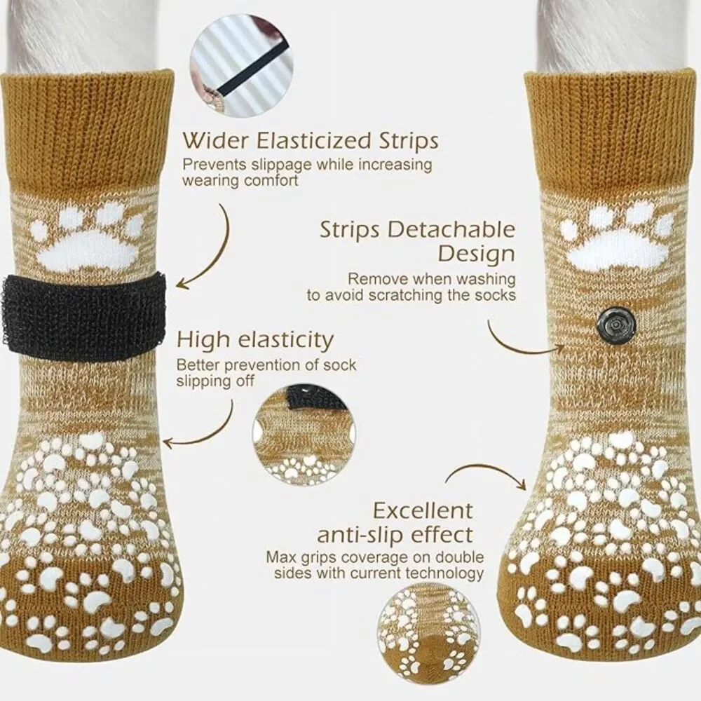 EXPAWLORER‎ Anti Slip Dog Socks to Prevent Licking Paws, Sz Small